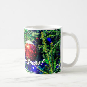 Green Christmas Tree Red Ball Coffee Mug
