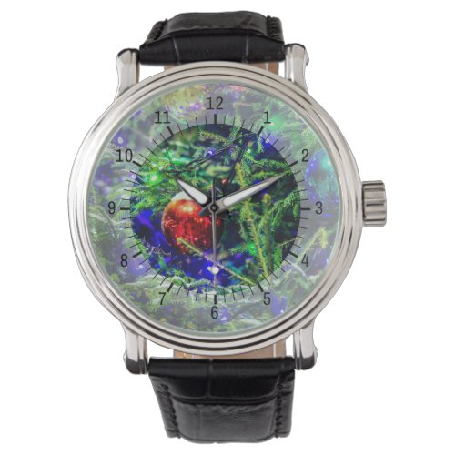 Green Christmas Tree Red Ball Watch