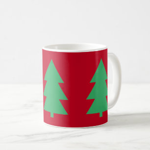 Green Christmas Tree Red Coffee Mug