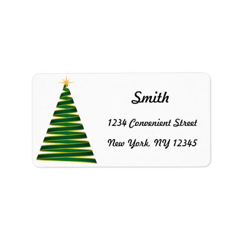 Green Christmas Tree Return Address Label
