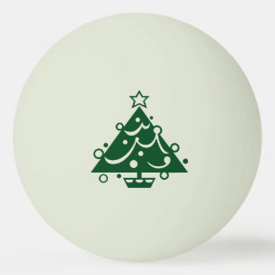 Green Christmas Tree Shape on Glow-in-the-Dark Ping-Pong Ball