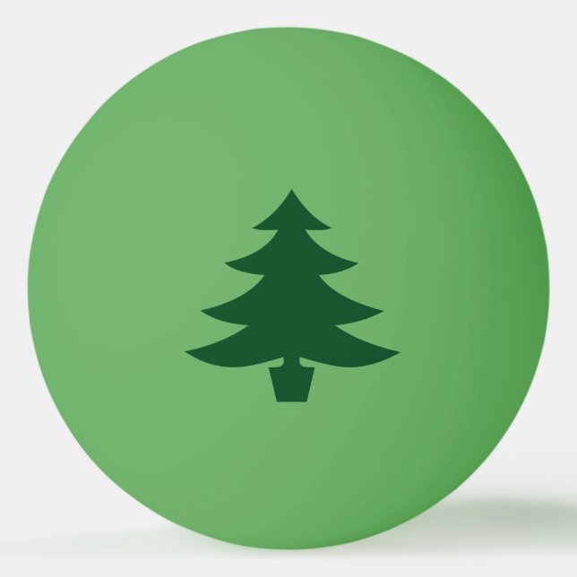 Green Christmas Tree Shape on Green Ping-Pong Ball (Front)