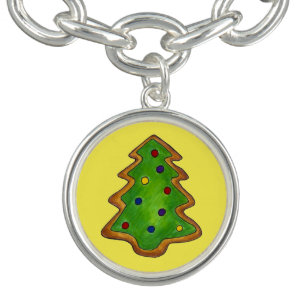 Green Christmas Tree Sugar Cookie Holiday Xmas Charm Bracelet