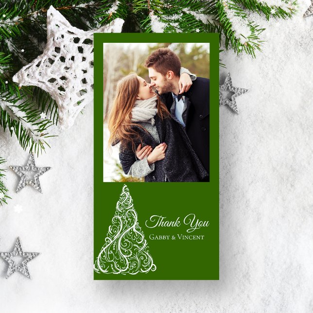 Green Christmas Tree Thank You Card (Creator Uploaded)