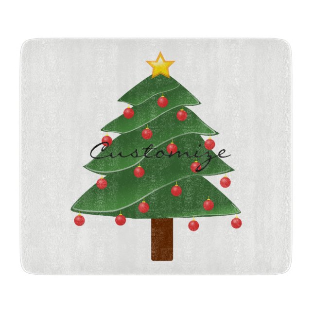 Green Christmas Tree Thunder_Cove Cutting Board (Front)