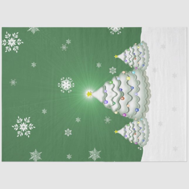 Green Christmas Tree Tissue Paper (Front)
