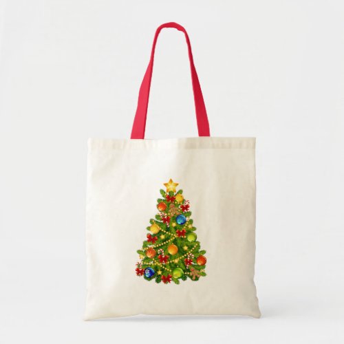 Green Christmas Tree Tote Bag