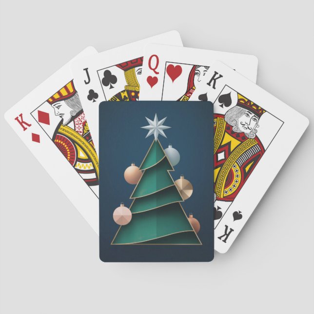 Green Christmas Tree Vector Card Deck (Back)