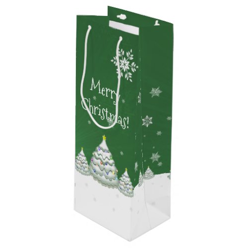 Green Christmas Tree Wine Gift Bag
