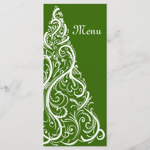 Green Christmas Tree Winter Wedding Menu