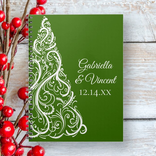 Green Christmas Tree Winter Wedding Notebook (Creator Uploaded)