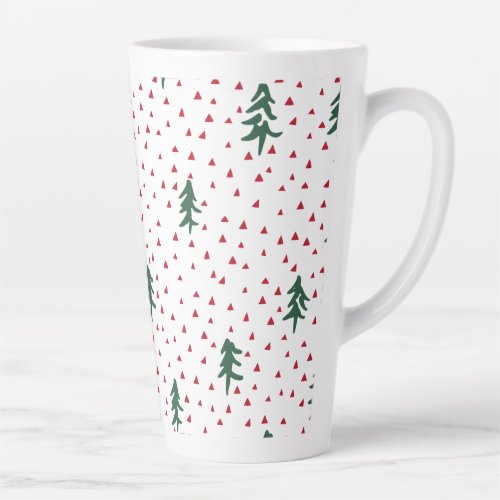 Green Christmas Trees Latte Mug