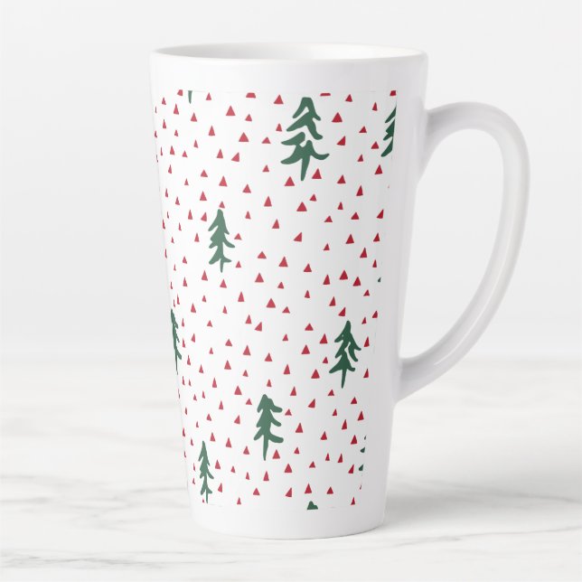Green Christmas Trees Latte Mug (Right)