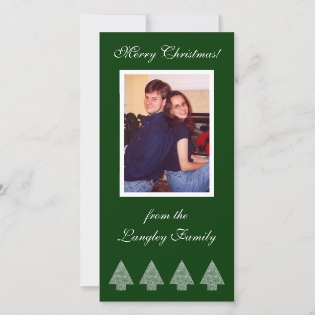 Green Christmas Trees Photo Card (Front)