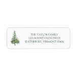 Green Christmas Watercolor Tree Return Address Lab Label<br><div class="desc">Simple and beautiful return address label,  featuring a watercolor Christmas tree. Customize and personalize your address label with your name and address.</div>