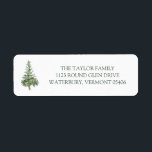 Green Christmas Watercolor Tree Return Address Lab Label<br><div class="desc">Simple and beautiful return address label,  featuring a watercolor Christmas tree. Customize and personalize your address label with your name and address.</div>