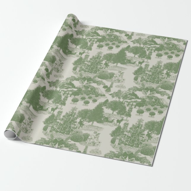 Green Christmas Winter Wonderland | MEDIUM Wrapping Paper (Unrolled)