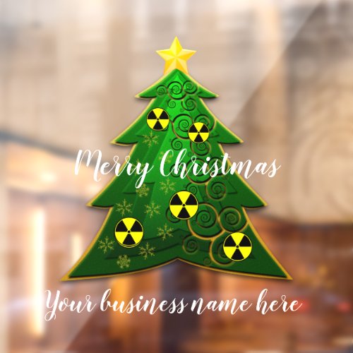 Green ChristmasTree with Radiation Symbols Window Cling