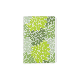 Green Chrysanthemum Passport Holder