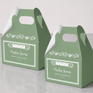 Green Cielito Lindo Baby Shower Muchas Gracias Favor Boxes