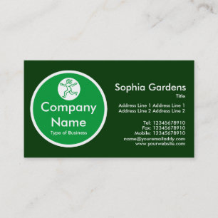 Green Circle - Dark Green Business Card