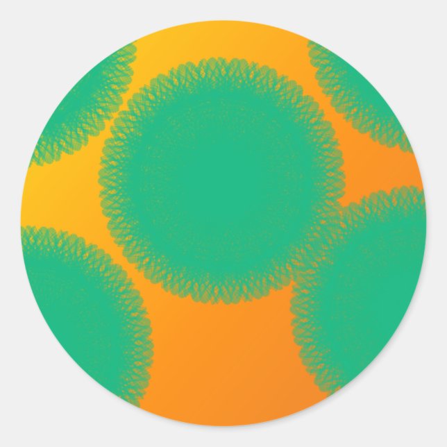 green circle in yellowish orange classic round sticker (Front)