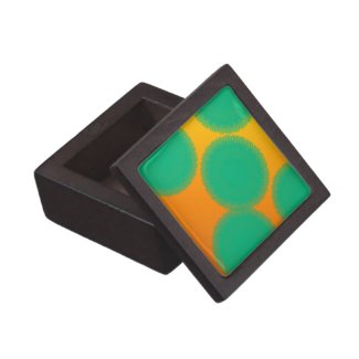 green circle in yellowish orange gift box
