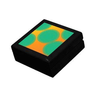 green circle in yellowish orange jewelry box