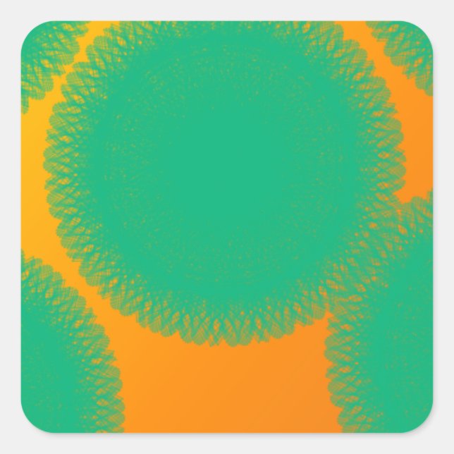 green circle in yellowish orange square sticker (Front)