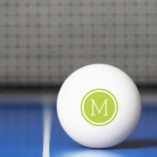 Green Circle Monogram Personalized Ping-Pong Ball