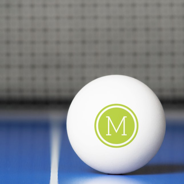 Green Circle Monogram Personalized Ping-Pong Ball (Net)