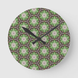 Green Circle Pattern Round Clock