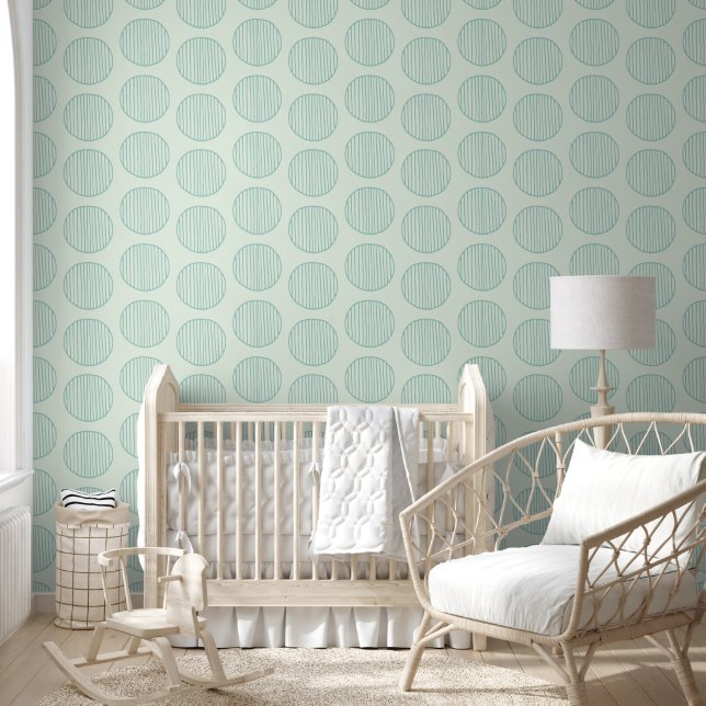 Green Circle Pattern Wallpaper (Kids)
