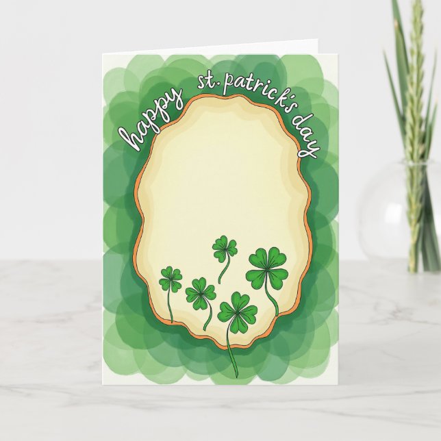 Green Circle St Patricks Day Card (Front)