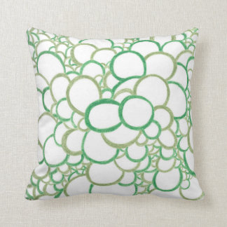 Green Circle Stacks Throw Pillow