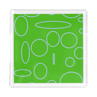 Green Circles Acrylic Tray