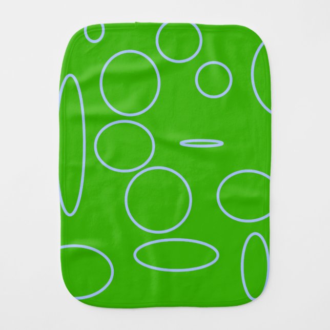 Green Circles Baby Burp Cloth (Front)