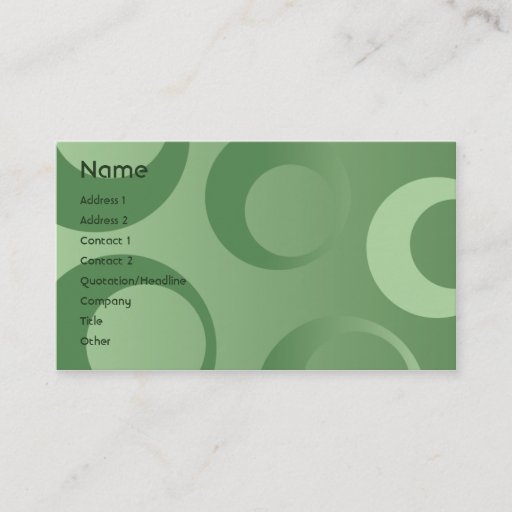 Customizable Green Circles - Business Business Cards