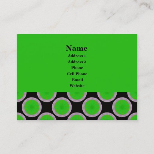 Customizable green circles business card template