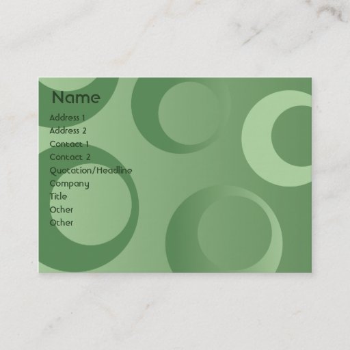 Customizable Green Circles - Chubby Business Card Templates