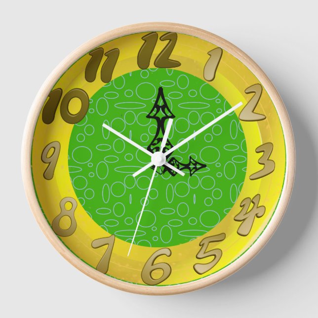 Green Circles Loops Clock (Front)