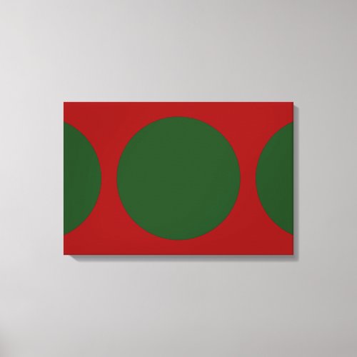 Green Circles on Red Canvas Print