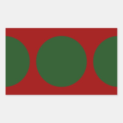 Green Circles on Red Rectangular Sticker