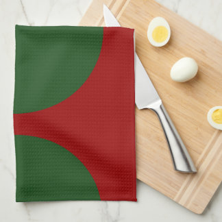 Green Circles on Red Towel