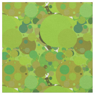 Green circles polka dots Geometric pattern  Fabric