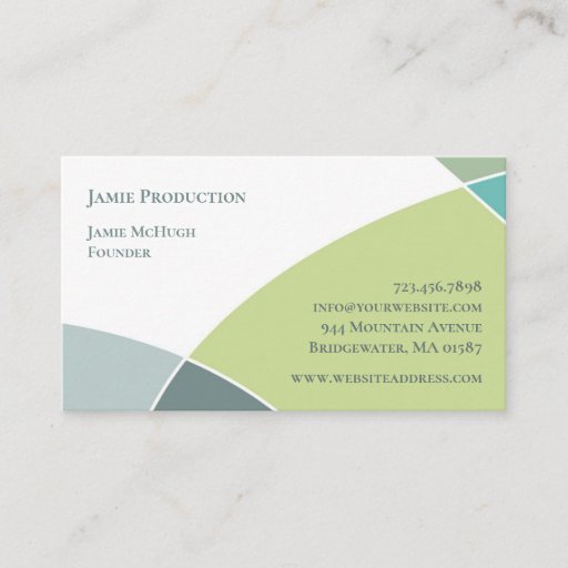 Customizable Green Circles Business Card