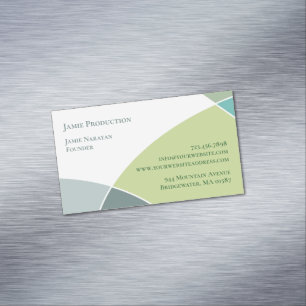 Green Circles Retro Business Card Magnet