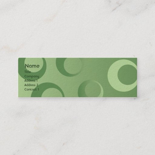Customizable Green Circles - Skinny Business Card