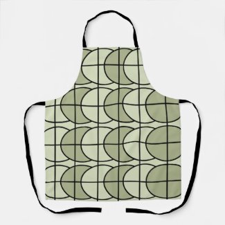 Green Circles Stripes Geometric Pattern