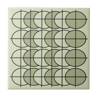 Green Circles Stripes Geometric Pattern